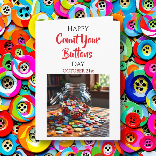 Carte Joyeuse Fête du comptage des boutons | 21 octobre (Créateur téléchargé)