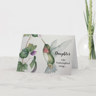 Carte Joyeuse fille Anniversaire Hummingbird Élégant
