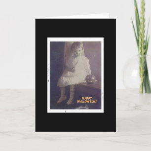 Carte Joyeuse fille Vintage Halloween