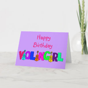Carte Joyeuse fille violon anniversaire