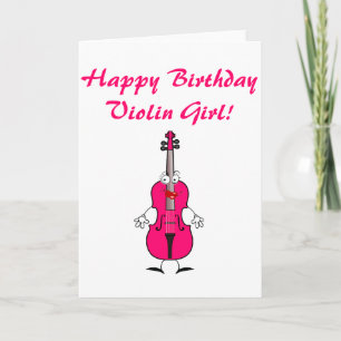 Carte Joyeuse fille violon anniversaire