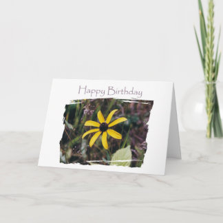 Carte Joyeuse Fleur Jaune d'anniversaire pour ami