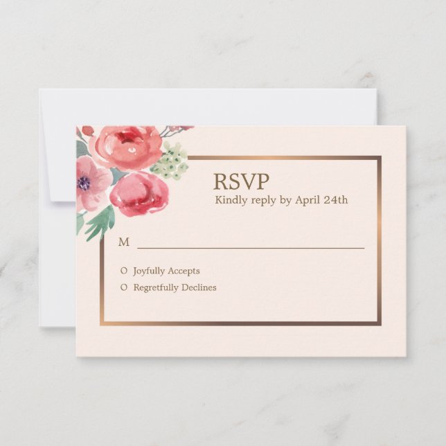 Carte Joyeuse Floral RSVP (Devant)