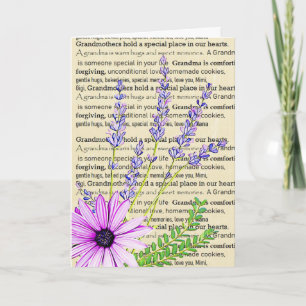 Carte Joyeuse Grand-mère à la floraison Vintage