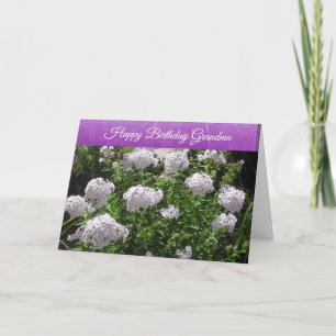 Carte Joyeuse Grand-mère d'anniversaire Fleurs blanches