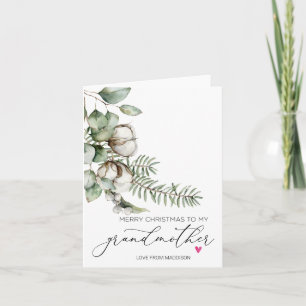 Carte Joyeuse grand-mère de Noël de la petite-fille