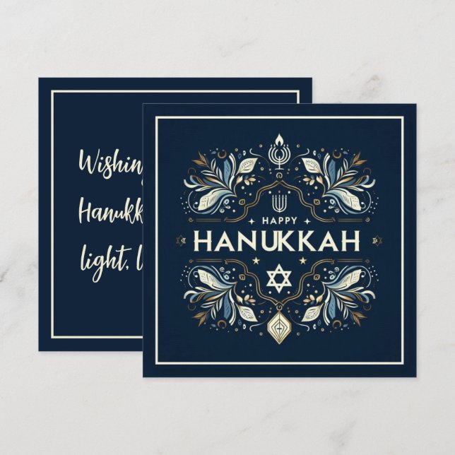 Carte Joyeuse Hanouka (Devant / Derrière)