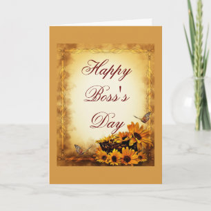 Carte Joyeuse journée Boss pour patron avec tournesol