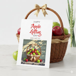Carte Joyeuse Journée de Cadeaux de Pommes   1er janvier