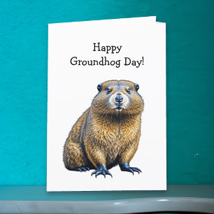 Carte Joyeuse Journée de la marmotte   2 février
