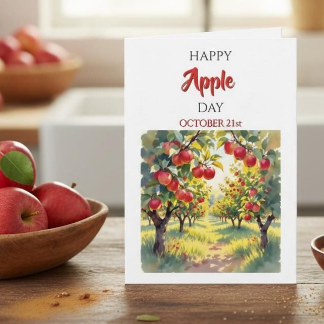 Carte Joyeuse Journée de la Pomme | 21 octobre (Créateur téléchargé)