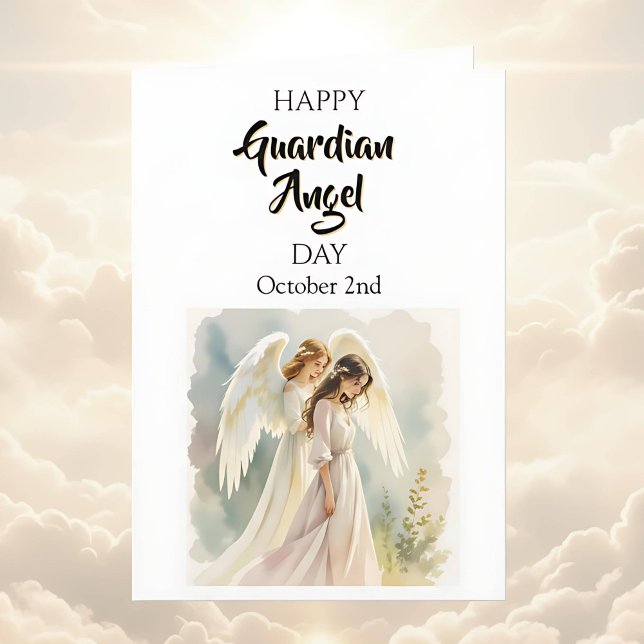 Carte Joyeuse Journée de l'Ange Gardien | (caucasien) (Créateur téléchargé)
