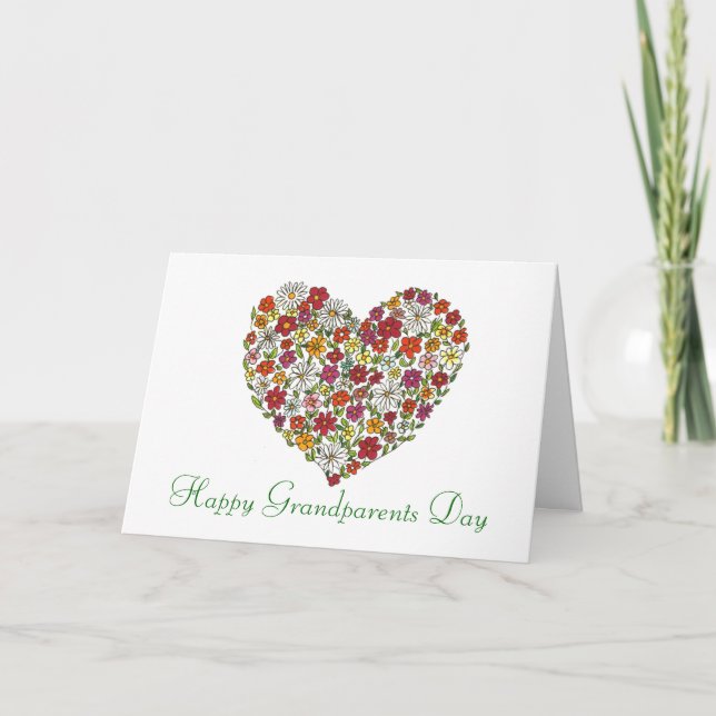 Carte Joyeuse Journée des grands-parents - Flower Heart (Devant)