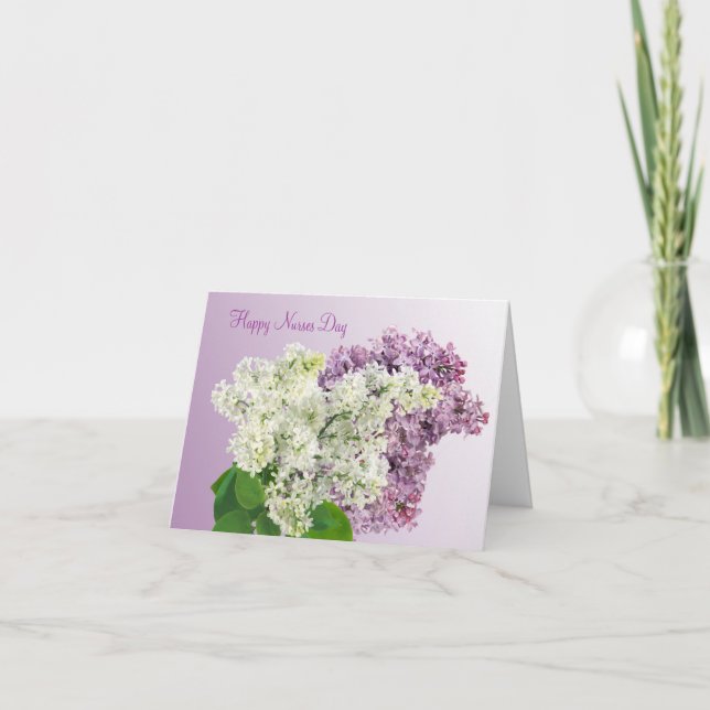 Carte Joyeuse journée des infirmières - Lilac flowers Ca (Devant)
