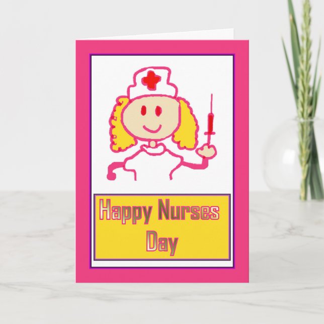 Carte Joyeuse journée des infirmières pour soigner les i (Devant)
