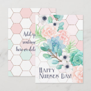 Carte Joyeuse Journée des infirmières ! Succulents de ni