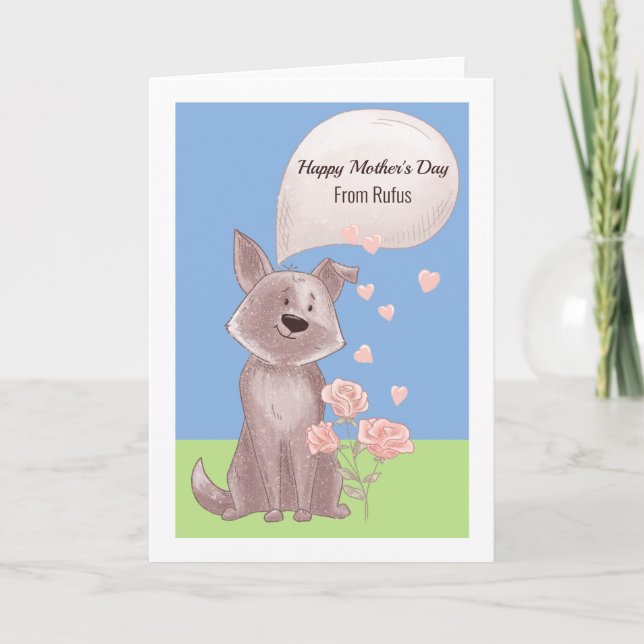 Carte Joyeuse Journée des mères personnalisées du chien (Devant)