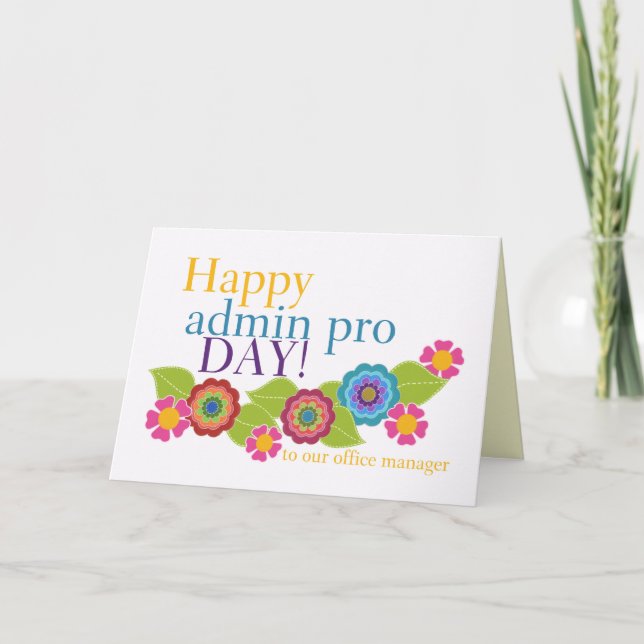 Carte Joyeuse journée des professionnels administratifs, (Devant)