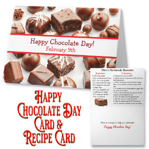 Carte Joyeuse Journée du Chocolat - et Recette de Browni