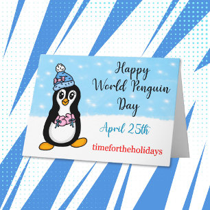 Carte Joyeuse Journée mondiale des pingouins 25 avril