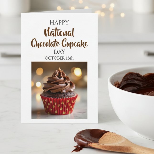 Carte Joyeuse Journée nationale de la cupcake au chocola (Créateur téléchargé)