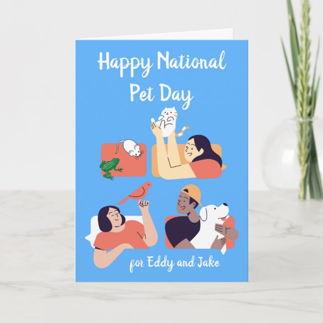 Carte Joyeuse Journée nationale des animaux de compagnie (Devant)