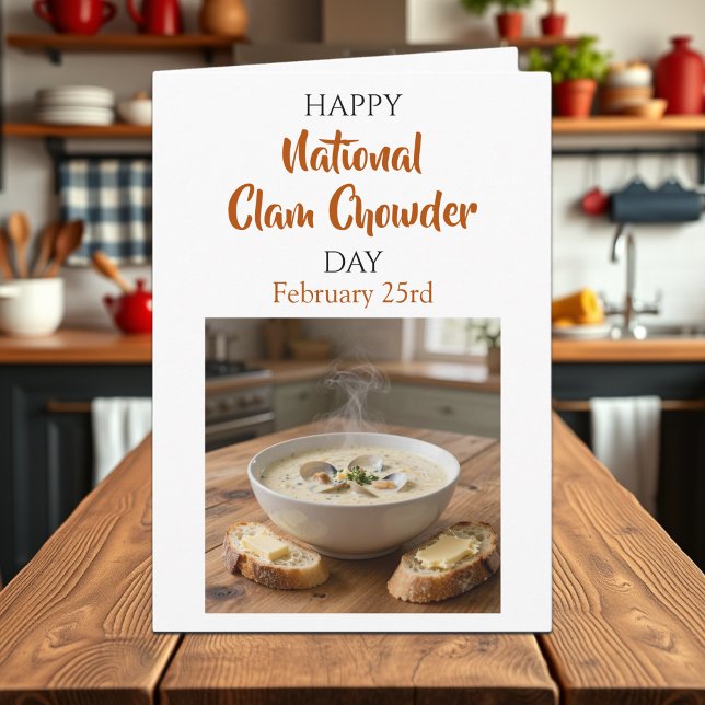 Carte Joyeuse Journée nationale du Clam Chowder | 25 fév (Créateur téléchargé)