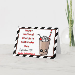 Carte Joyeuse Journée nationale du milkshake au chocolat