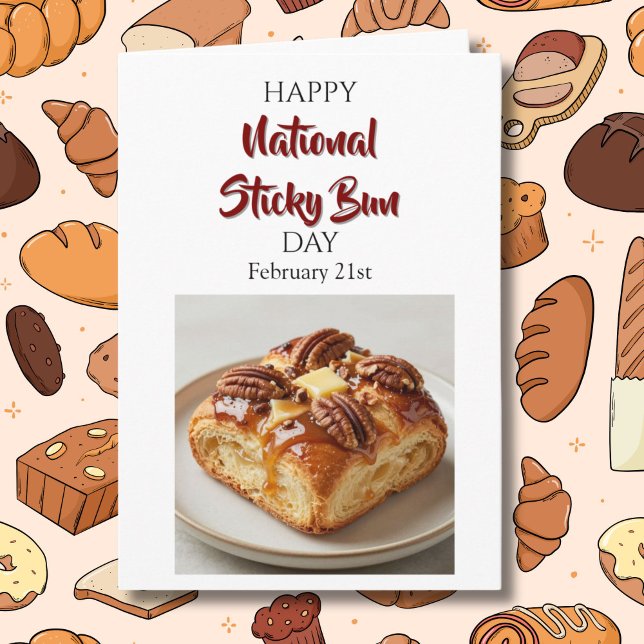 Carte Joyeuse Journée nationale du sticky bun ! 21 févri (Créateur téléchargé)