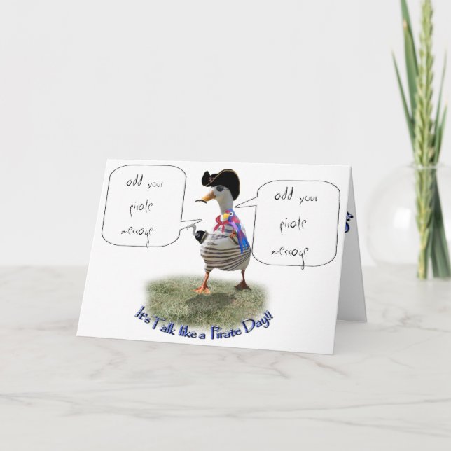 Carte Joyeuse journée "Parlez comme un pirate" (bulle vo (Devant)