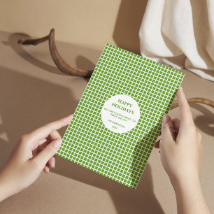 Carte Joyeuse Joyeuse Plaid Vert & Blanc