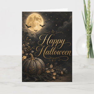 Carte Joyeuse Lune de Halloween Citrouille