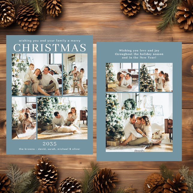 Carte Joyeuse Noël Multi Photo Holiday (Créateur téléchargé)