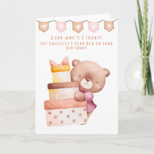 Carte Joyeuse petite-fille du 1er anniversaire