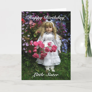 Carte Joyeuse petite soeur de l'anniversaire