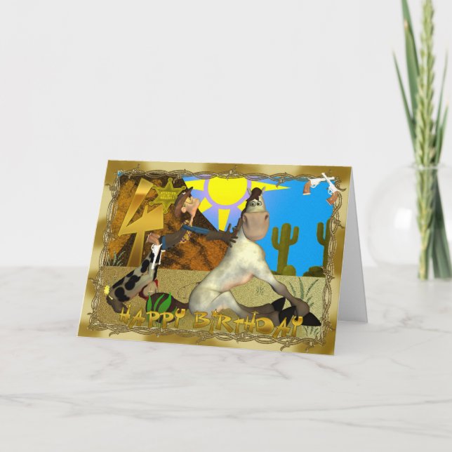 Carte Joyeuse prise de racines 4e anniversaire (Devant)