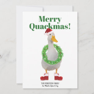 Carte Joyeuse Quackmas Père Noël Duck Flat Holiday