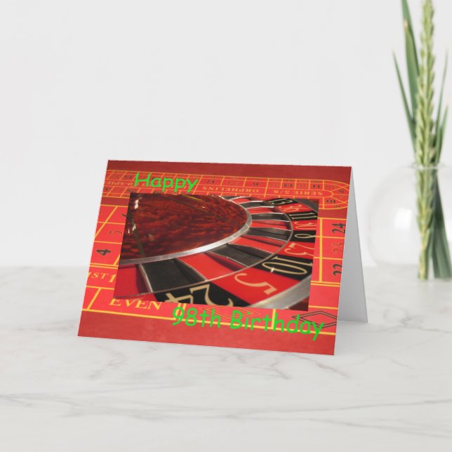 Carte Joyeuse Roulette 98e anniversaire (Devant)