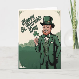 Carte Joyeuse Saint-Patrick Leprechaun Vintage
