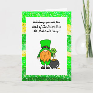 Carte Joyeuse Saint-Patrick Petit Leprechaun mignon
