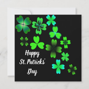 Carte Joyeuse Saint Patrick, Shamrock vert chanceux