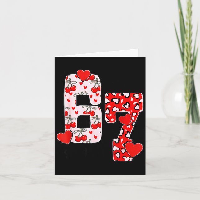 Carte Joyeuse Saint-Valentin 67 Mème Cœurs Arc Coquette  (Devant)