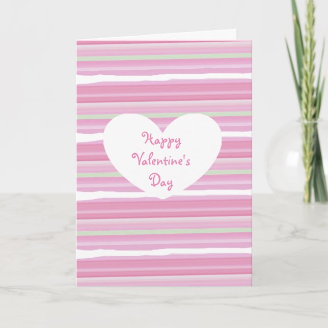 Carte Joyeuse Saint-Valentin Aquarelle Rose Clair (Devant)
