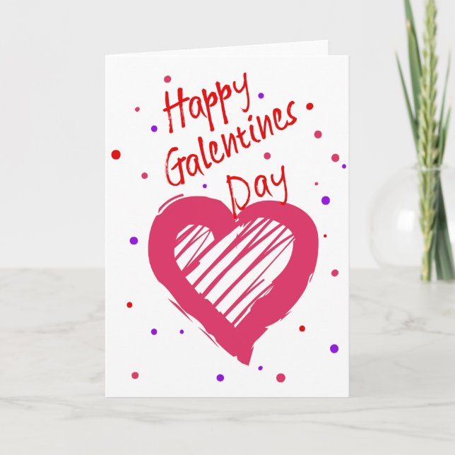 Carte Joyeuse Saint Valentin au coeur (Devant)