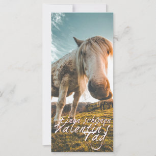 Carte Joyeuse Saint-Valentin avec cheval qui regarde