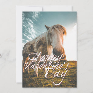 Carte Joyeuse Saint-Valentin avec cheval regardant