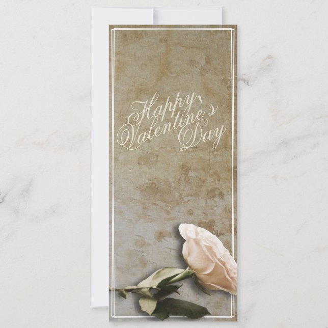 Carte Joyeuse Saint-Valentin avec Rose (Devant)