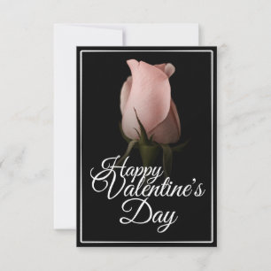 Carte Joyeuse Saint-Valentin avec rose rose