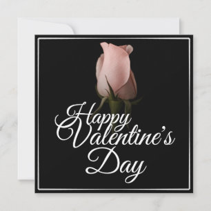 Carte Joyeuse Saint-Valentin avec rose rose