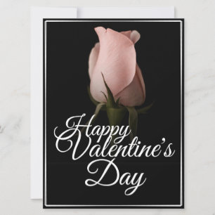 Carte Joyeuse Saint-Valentin avec rose rose